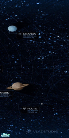 Sims 2 — Solar System Map Wall Mural - Panel 4 by TrailRunner782 — A wall mural that\'s also a map of the solar system.