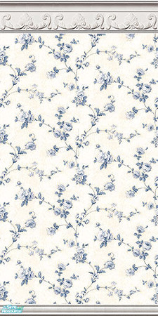 Sims 2 — Blue_Floral by Halfcreek — created by Halfcreek