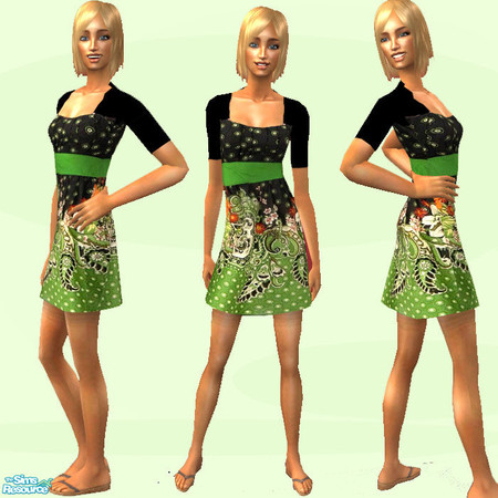 Sims 2 — Printed Hot Dress by jessicaciocler — No mesh needed! have fun !