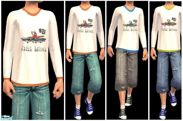 Sims 2 — JPcmdaily1 by juttaponath — Shirts and short jeans for boys. No mesh and no expansion pack required.