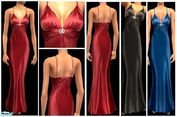 Sims 2 — JPafformal1 by juttaponath — Silk formal dress with diamont for adults. No mesh required.