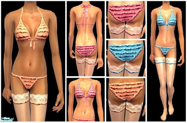 Sims 2 — JPayafundies2 by juttaponath — Ruffle undies for adults and young adults. No mesh and no expansion pack