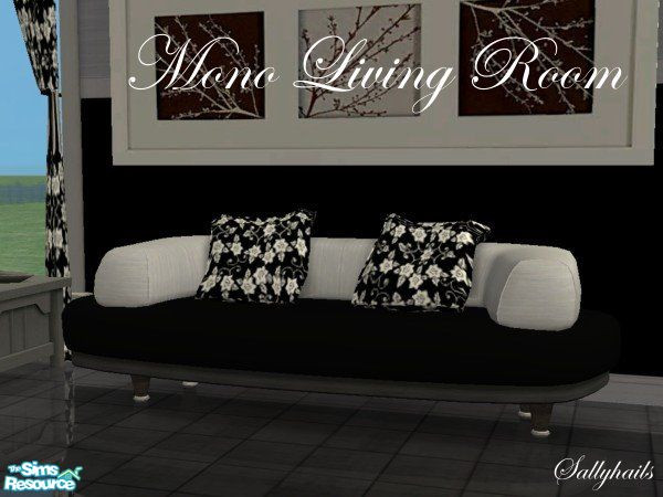 Sims 2 — Mono Living Room - Sofa by sallyhails — For those Sims who crave a black and white exsistence. Set includes 2