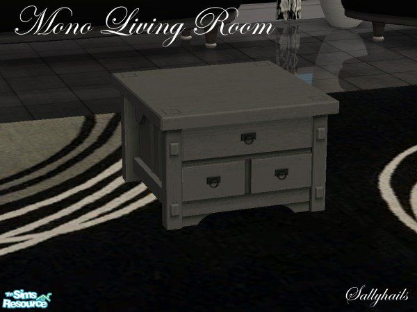 Sims 2 — Mono Living Room - Small Coffee Table by sallyhails — For those Sims who crave a black and white exsistence. Set
