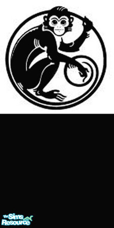 Sims 2 — Black and White Monkey Wall by sebray — matches the black and white monkey tile