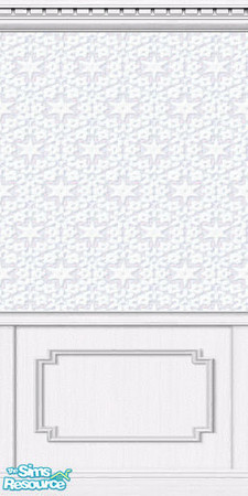 Sims 2 — Snow white wallpaper with white wood pan by TSR Archive — Snow white wallpaper with white wood panelling (v.3).