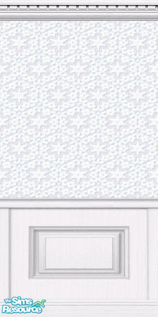 Sims 2 — Snow white wallpaper with white wood pan by TSR Archive — Snow white wallpaper with white wood panelling (v.2).