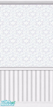 Sims 2 — Snow white wallpaper with white wood pan by TSR Archive — Snow white wallpaper with white wood panelling. Part