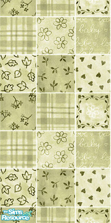 Sims 2 — Yellow Patch Work by Vexy — Lovely yellow patch work wallpaper.