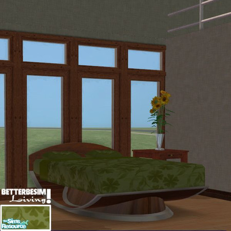 Sims 2 — DuoTone Bedding set, color Green by BetterbeSim — Bedding with a flowerpattern in Green duotone. Created by