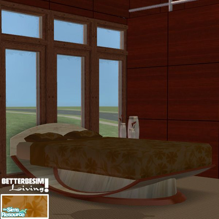 Sims 2 — DuoTone Bedding set, color Caramel by BetterbeSim — Bedding with a flowerpattern in Caramel duotone. Created by