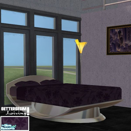 Sims 2 — DuoTone Bedding set, color Purple by BetterbeSim — Bedding with a flowerpattern in Purple duotone. Created by