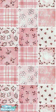 Sims 2 — Pink Patch Work by Vexy — Lovely pink floral patch work.