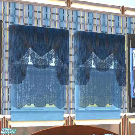 Sims 2 — Blue Fuzzy Curtains by buntah — These are the curtains for the Blue Fuzzy Bedroom set.