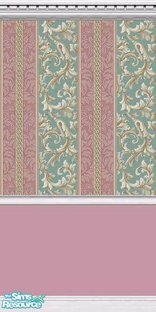 Sims 2 — Pink Damask by MidnightRose — A pink painted wall with a beautiful damask paper top.