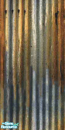 Sims 2 — Rusted Steel Siding by Vexy — Rusted steel siding, perfect for the decaying warehouse look.