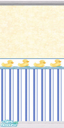 Sims 2 — Ducklings wallpaper by TSR Archive — "Ducklings" wallpaper with white wood border