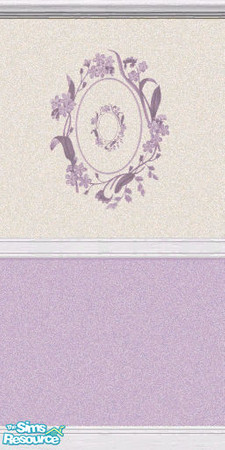 Sims 2 — Lilac & Cream by Sol�a — Sponged paint with floral deco.
