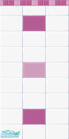 Sims 2 — Pink Square by Sol�a — White with pink deco tiles.