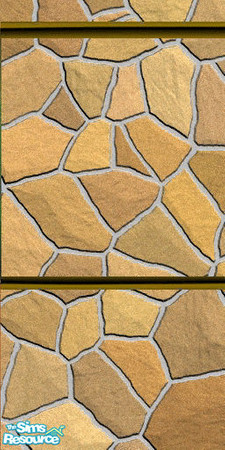 Sims 2 — Brown stone wall with rail by buntah — I made three of these. One with the Iris, one is just the stone, and one