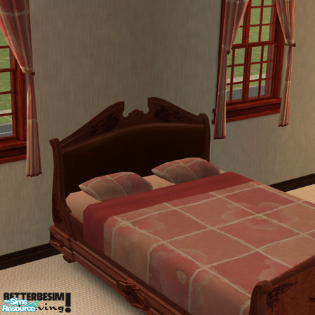 Sims 2 — Romantic Resort Bedding by BetterbeSim — Beddingset with a flowerpattern. Flowers and Rosy colors, what could be