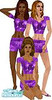 Sims 1 — Reds Purple Speedo Set by red1060 — Purple Floral Speedo Shorts and matching top. All 3 Skin Tones..head not