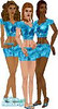 Sims 1 — Reds Blue Speedo Set by red1060 — Blue Floral Speedo Shorts and matching top. All 3 Skin Tones..head not