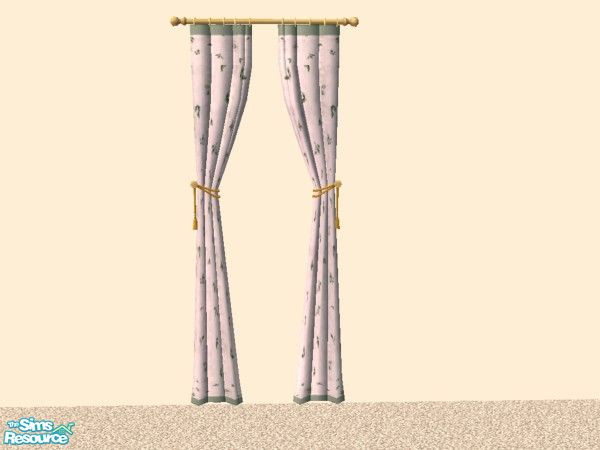 Sims 2 — Jungle babies curtain by Bitzybus — White and green tones with leaves.