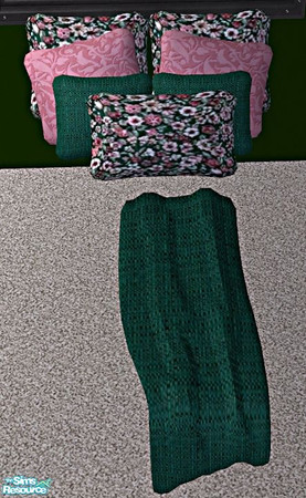 Sims 2 — Michelle Bedroom-Deco Recolor- Green Floral- Bed Deco by mom_of2boyz — This is a recolor of the Deco Objects
