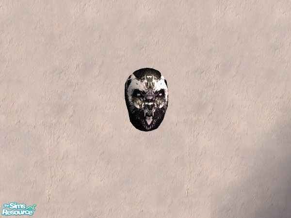 Sims 2 — Wolf inspired mask by Bitzybus — A bit spookie but decorative wolf mask to decorate your sims wall with.