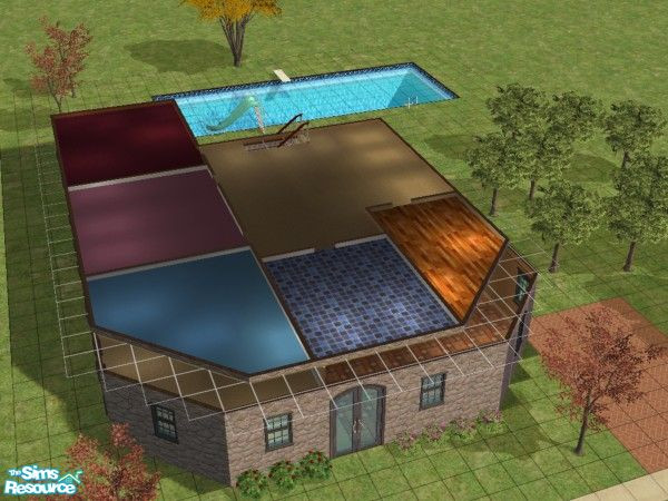 Sims 2 — Apple Rose by claret_fairy — A family house, with large rooms. Has a number of apple trees in the garden as it