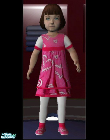Sims 2 — Hearts by clcny20 — Snuggly pink dress with hearts, for toddler girls.