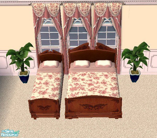 Sims 2 — Victorian Rose Bedding by Nikki041498 — Here is the Bedding to go along with the rest of the Victorian Rose set.