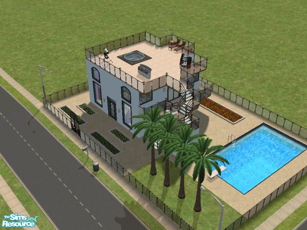 Sims 2 — Ashfield by onlyamy — I've finally got the circular stairs right. Here it is. The house it quite pretty, if I do