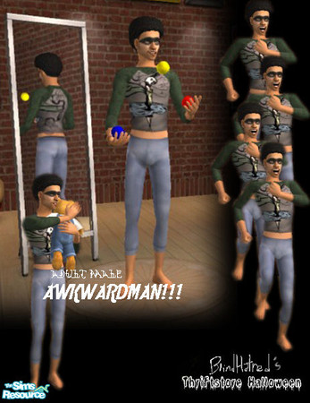 Sims 2 — (belated) Thriftstore Halloween: Awkward by BlindHatred — It feels a little awkward, submitting these costumes