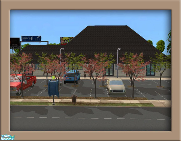 Sims 2 — Trendy Suburb Strip Mall by Pinecat — *NO EP'S REQUIRED* A suburbanite's dream! Designer Discount Clothing