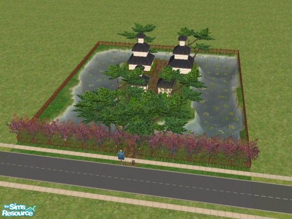 Sims 2 — Japanese Tea Gardens by theonlychialeft — Entry for the Community Garden Contest. This garden is a wonderful