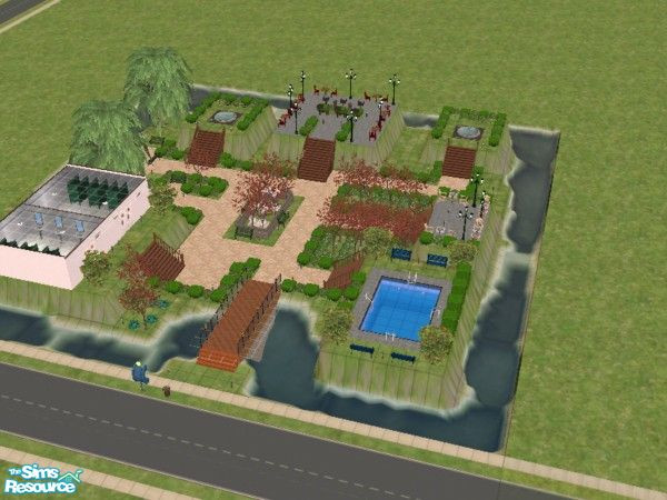 Sims 2 — GardenView Park by DionH — A Quiet Park for your Sims. A perfect place for a date with Hot tubs and Romatic