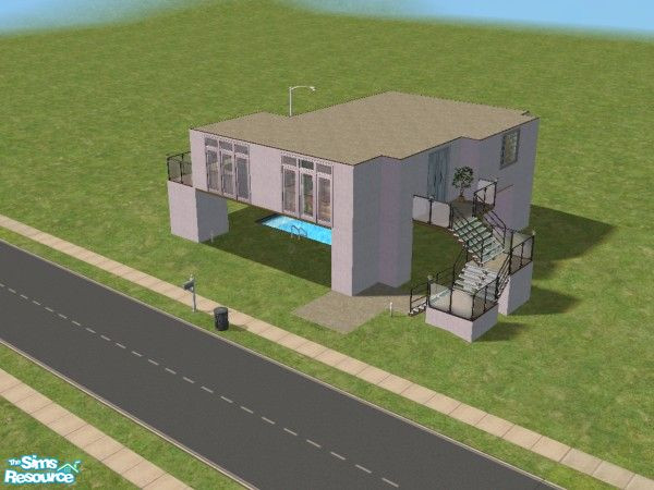 Sims 2 — Modern Single by onlyamy — This is my first house. I, sort of, using my mother's apartment as a blue print, but
