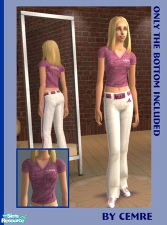Sims 2 — Adidas pants by cemre — Pink adidas shirt with matching pants.. (Only the bottom is included in this download)