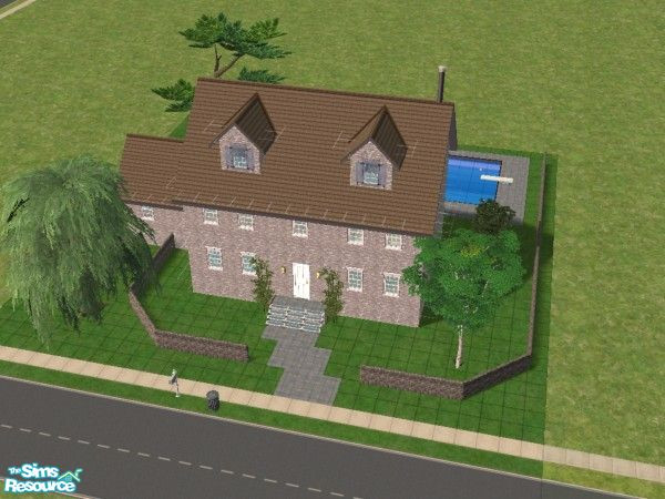 Sims 2 — 10 Lavender Drive by oldmember_nickyjbee — Traditional stone house - flagstone floors, stripped pine doors,