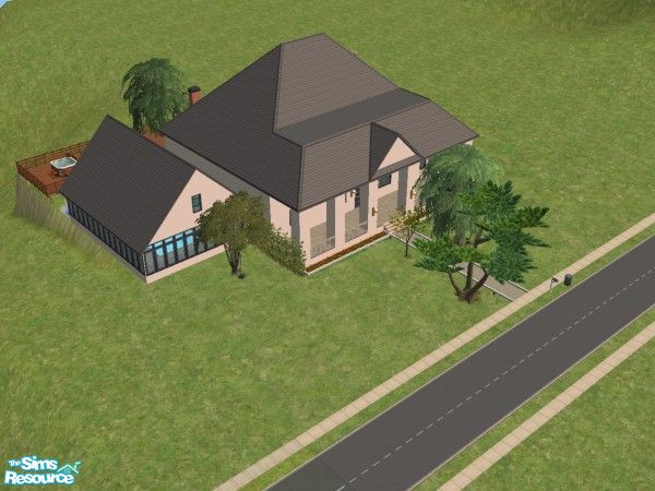 Sims 2 — Pillary Manor by sillyduck63 — 5 bedrooms, 6 bathrooms, indoor pool and full basement with concrete walls.