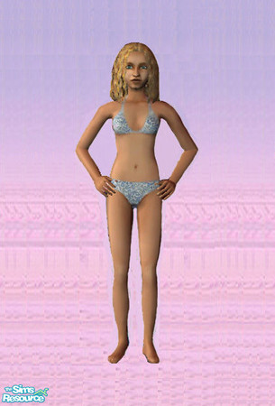 Sims 2 — tpjrBlueLace by tpjrdog — Satin blue lace teen bra and panties.