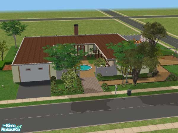 Sims 2 — El Paso by SteelLlama — This is a first in a series of Spanish style homes. It has 3BRs, 3BA's with an enclosed