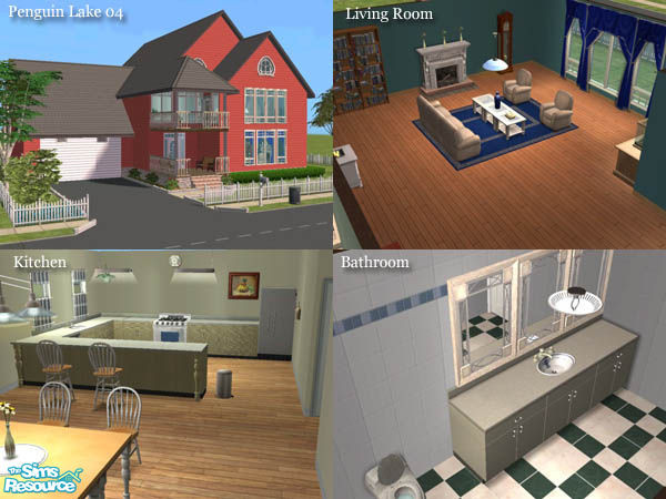 Sims 2 — Penguin Lake 04 by geekSim — Nice & Cozy family home. With 3 Bedrooms & 2.5 baths, sims can feel right