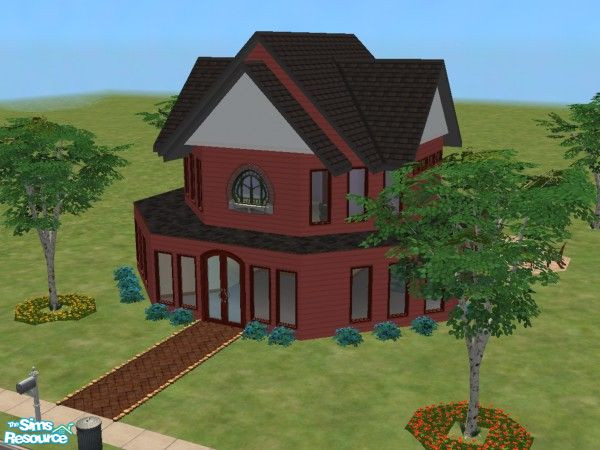 Sims 2 — Enchanting Cherry by sunnyside48 — Cute 2-story home ideal for family of four, complete with a swingset in the