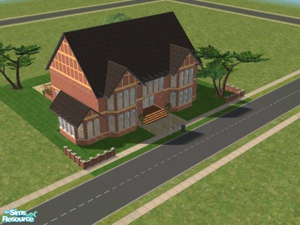 Sims 2 — Cedar Lodge by oldmember_nickyjbee — A double-fronted home with added conservatory for extra space. Deck with