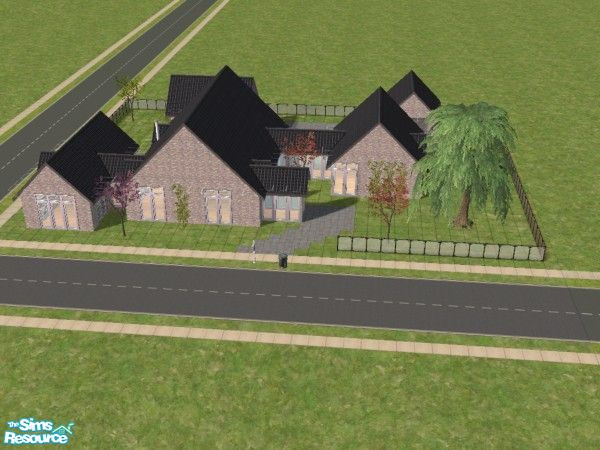 Sims 2 — Geranium Corner by oldmember_nickyjbee — A modern 1 bedroomed house for the Sim that likes light and space