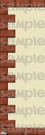 Sims 2 — Santori Wall #5 by estatica — Part of the Santori Set, this wall is perfect for downtown lots, and matches Maxis