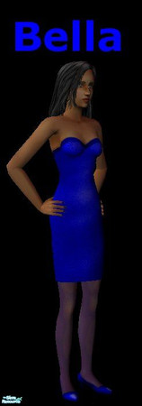 Sims 2 — Bella - Dark Blue by andi and grim — This is a dark nearly navy blue dress in the style of Bella Goth\'s, once